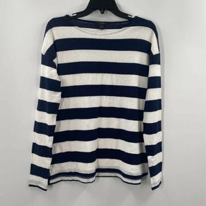 J.Crew T-Shirt Deck Striped Long Sleeve Scoop Neck